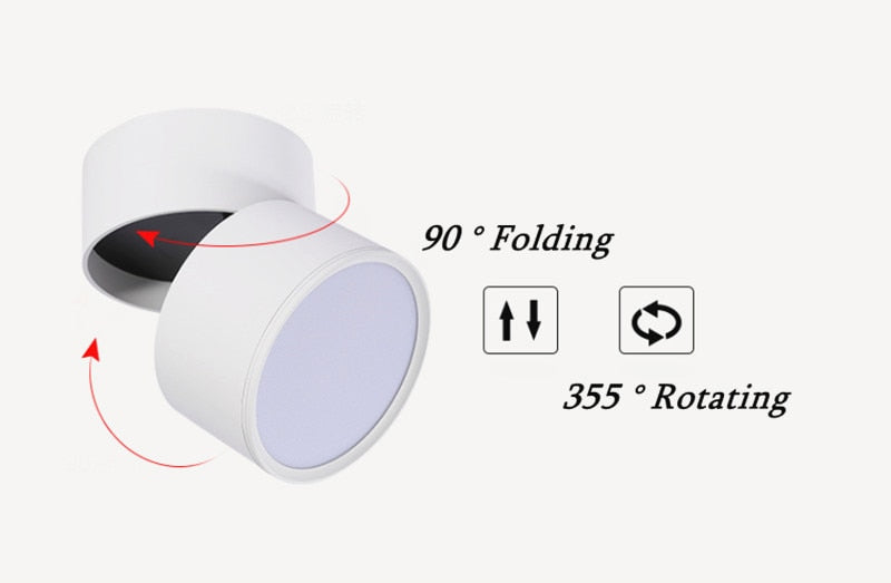 Cylindrical Folding Dimmable LED Downlights 7W 10W 15W LED Ceiling Spotlights AC110-240V LED Ceiling Lamps Indoor Lighting