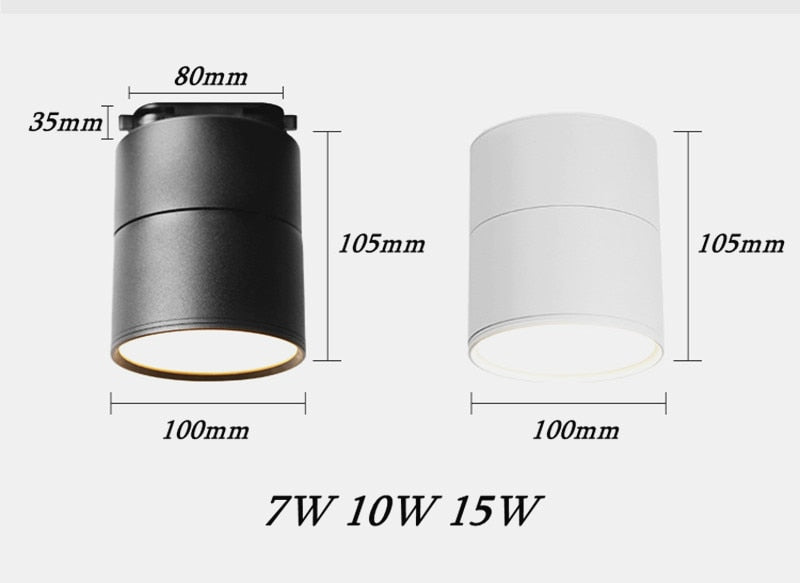 Cylindrical Folding Dimmable LED Downlights 7W 10W 15W LED Ceiling Spotlights AC110-240V LED Ceiling Lamps Indoor Lighting