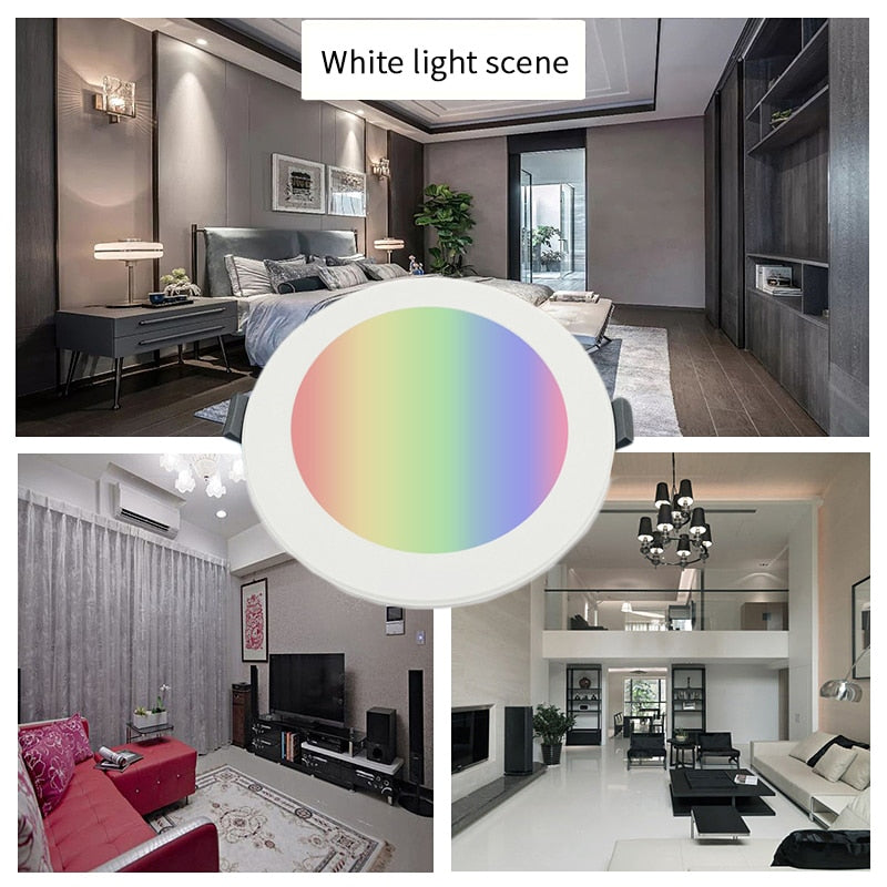 LED Downlight 10W Smart Ceiling Light RGB Dimmable Recessed Led Spot Lamp  RGB+CW+WW Smart Lamp Work With Alexa Google Home