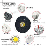 MINI downlights cob with Drivers AC85-265V Showcase Jewery Cabinet Lighting Black White Silver shell led cob downlight 10pcs/lot
