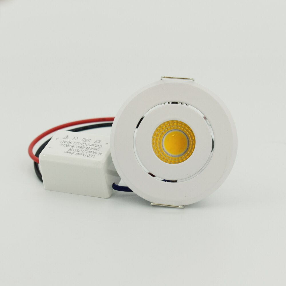 MINI downlights cob with Drivers AC85-265V Showcase Jewery Cabinet Lighting Black White Silver shell led cob downlight 10pcs/lot