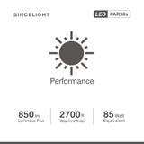 E27 LED Reflector Spotlight With 10W,2700K,850 Lumens (PAR30S/Non-Dimmable/Anti-Glare Led Light Bulb/Downlights)Quick Delivery