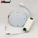 LED PCB+ Driver Kits 1/5sets 12W 18W LED Downlight Aluminum Heatsink SMD5730 110lm/w Round Light Source For Panel Ceiling lamps