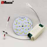 LED PCB+ Driver Kits 1/5sets 12W 18W LED Downlight Aluminum Heatsink SMD5730 110lm/w Round Light Source For Panel Ceiling lamps