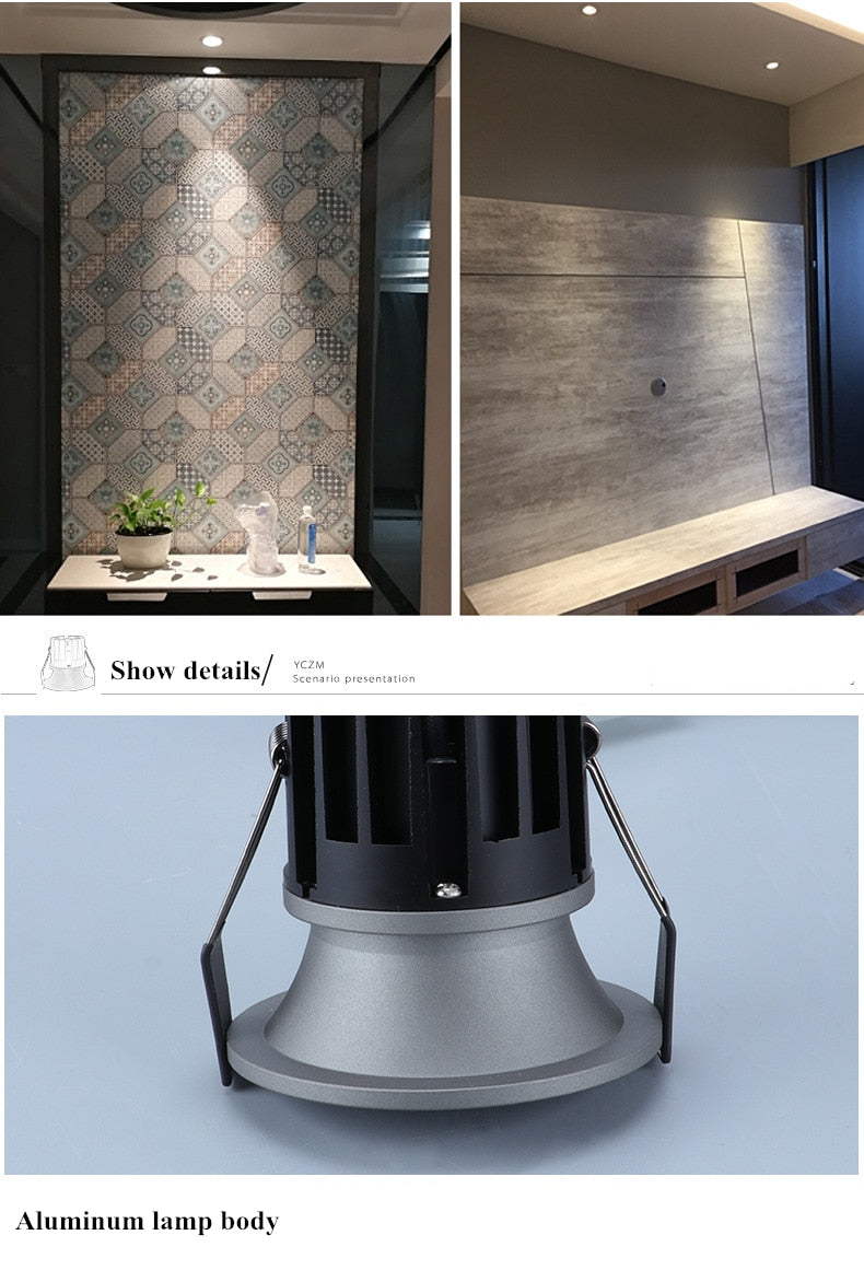 Dimmable recesse round LED downlight lights COB ceiling spot lamp lights 9W 12W 15W 18W LED light indoor lighting led panel light