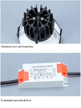 Dimmable recesse round LED downlight lights COB ceiling spot lamp lights 9W 12W 15W 18W LED light indoor lighting led panel light