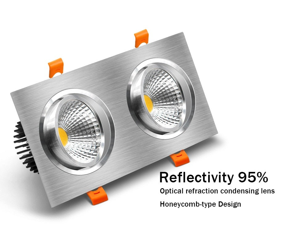 Square Dimmable Recessed LED Downlights 14W 18W 24W COB LED Ceiling Lamps AC85-265V LED Ceiling Spot Lights Indoor Lighting