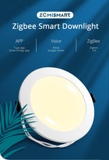 Benexmart Zigbee 3.0 LED Ceiling Light 3.5inch with Dual White Downlight Smart Round Spotlighting Tuya Smartthings Alexa Google