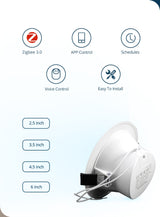Benexmart Zigbee 3.0 LED Ceiling Light 3.5inch with Dual White Downlight Smart Round Spotlighting Tuya Smartthings Alexa Google