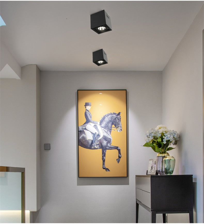 High-quality black and white bright decorative edge LED COB dimmable downlight ac85-265V 10W 20W LED ceiling spotlight