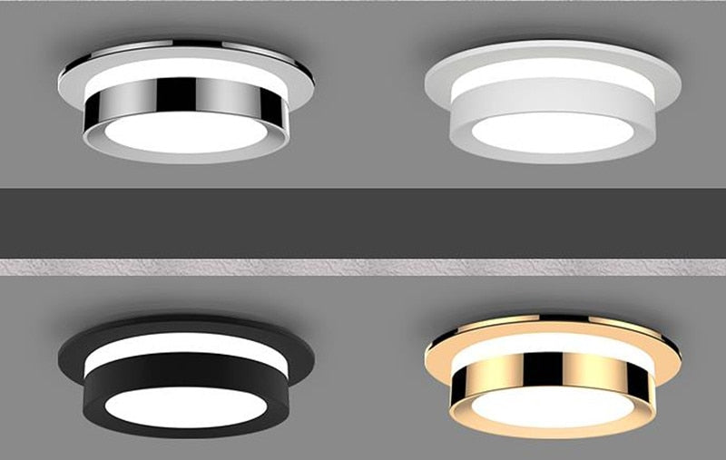 Dimmable Recessed Downlight 5W 7W 9W 12W Round LED Ceiling Spot Light for Home Porch Corridor Aisle Background 3000K 4000K 6000K