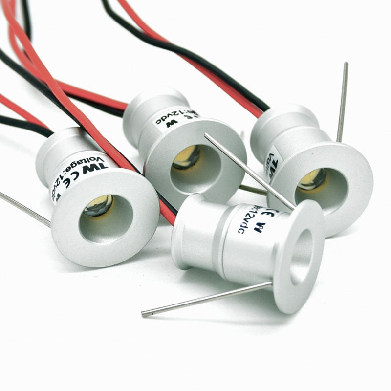 LED Downlight 1W 15mm 25mm 12V Mini Cabinet Stair Kitchen Ceiling Lighting Spot Deck Mirror Lamp DJ Sauna Boat Stage Spot Light