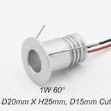 LED Downlight 1W 15mm 25mm 12V Mini Cabinet Stair Kitchen Ceiling Lighting Spot Deck Mirror Lamp DJ Sauna Boat Stage Spot Light