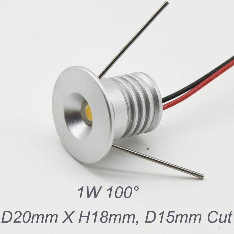 LED Downlight 1W 15mm 25mm 12V Mini Cabinet Stair Kitchen Ceiling Lighting Spot Deck Mirror Lamp DJ Sauna Boat Stage Spot Light