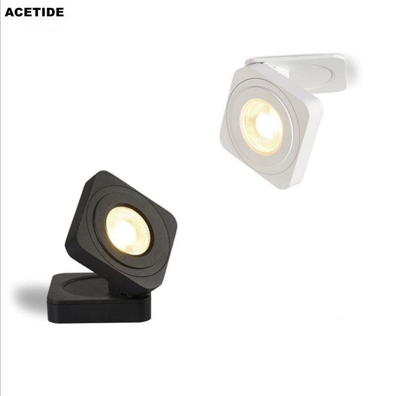 ACETIDE Led Ceiling Lamps Spot Light 360 Degree Rotation Downlights AC85-265V 7W -15W Folding COB LED Downlights Surface Mounted