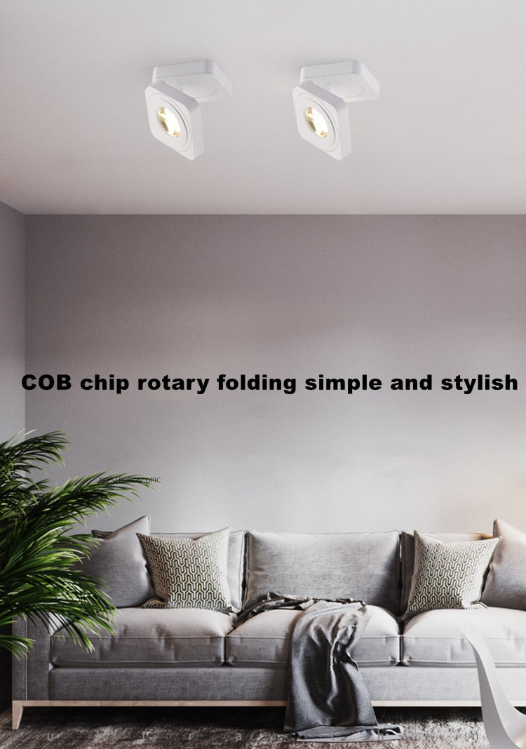 ACETIDE Led Ceiling Lamps Spot Light 360 Degree Rotation Downlights AC85-265V 7W -15W Folding COB LED Downlights Surface Mounted