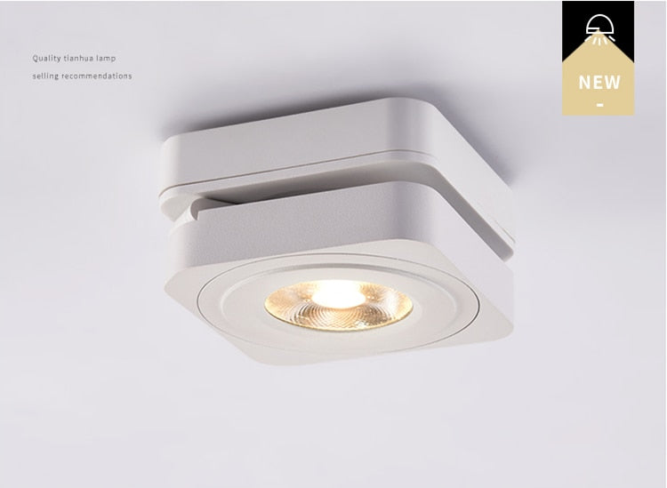 ACETIDE Led Ceiling Lamps Spot Light 360 Degree Rotation Downlights AC85-265V 7W -15W Folding COB LED Downlights Surface Mounted