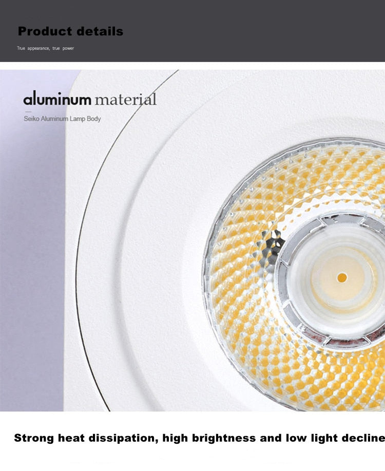 ACETIDE Led Ceiling Lamps Spot Light 360 Degree Rotation Downlights AC85-265V 7W -15W Folding COB LED Downlights Surface Mounted