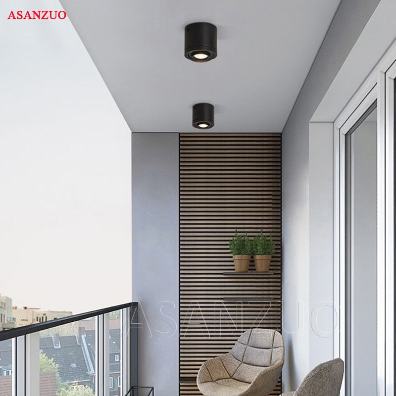 LED Surface Mounted Downlights 5W 7W 9W 15W LED Spot Light 360 Degree Rotating Dimmable Ceiling Lamp with LED Driver