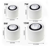 LED Surface Mounted Downlights 5W 7W 9W 15W LED Spot Light 360 Degree Rotating Dimmable Ceiling Lamp with LED Driver