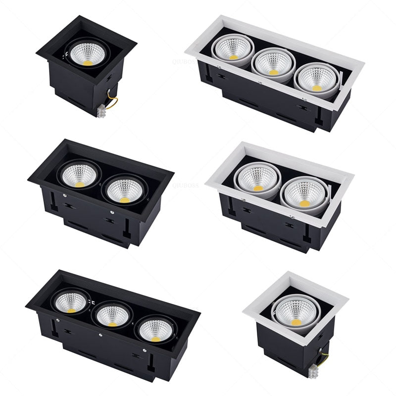 QIUBOSS Dimmable LED Downlights 220V for Living Room Recessed LED Ceiling Spotlights 20W COB Lighting Lights for Kitchen Bedroom