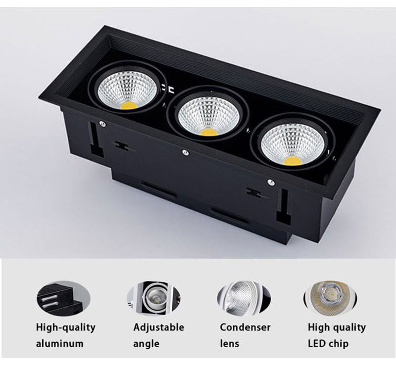 QIUBOSS Dimmable LED Downlights 220V for Living Room Recessed LED Ceiling Spotlights 20W COB Lighting Lights for Kitchen Bedroom