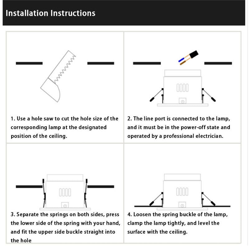 QIUBOSS Dimmable LED Downlights 220V for Living Room Recessed LED Ceiling Spotlights 20W COB Lighting Lights for Kitchen Bedroom