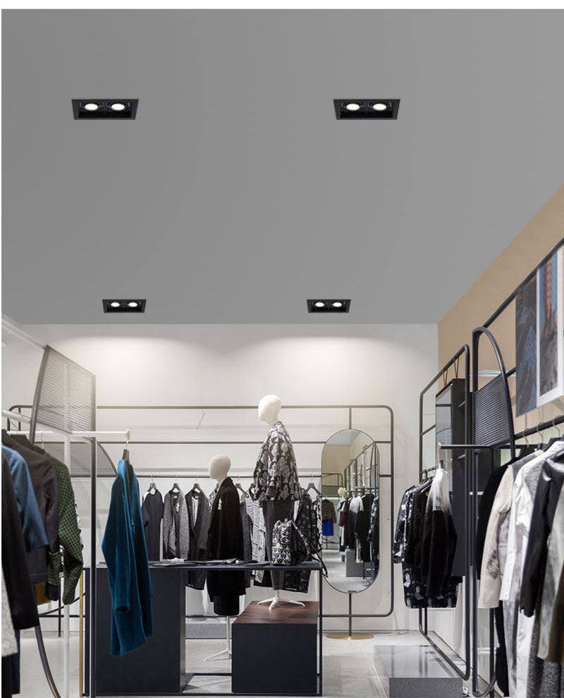 QIUBOSS Dimmable LED Downlights 220V for Living Room Recessed LED Ceiling Spotlights 20W COB Lighting Lights for Kitchen Bedroom