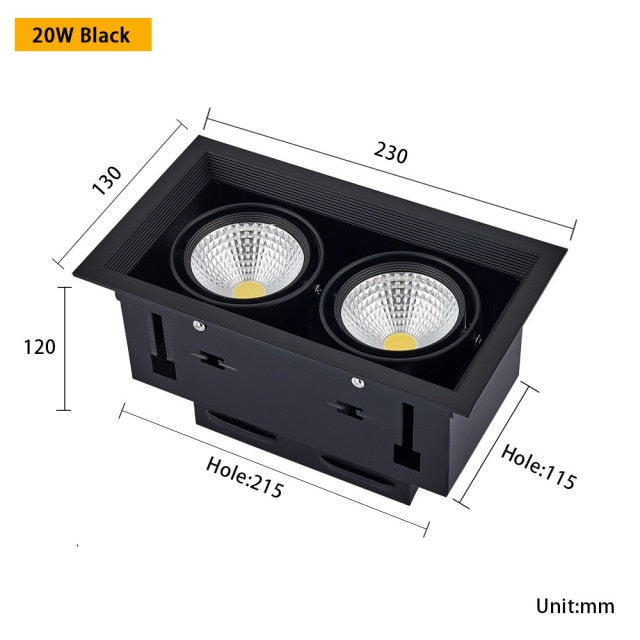 QIUBOSS Dimmable LED Downlights 220V for Living Room Recessed LED Ceiling Spotlights 20W COB Lighting Lights for Kitchen Bedroom