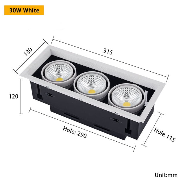 QIUBOSS Dimmable LED Downlights 220V for Living Room Recessed LED Ceiling Spotlights 20W COB Lighting Lights for Kitchen Bedroom