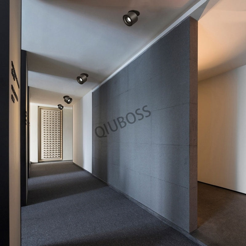 Round Foldable LED Recessed Downlights 5W/7W/9W/12W/15W COB Dimmable LED Ceiling Spotlight Background Lamps for Indoor Lighting