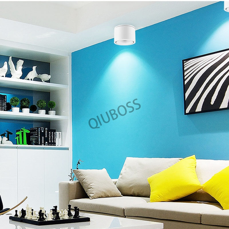 Round Foldable LED Recessed Downlights 5W/7W/9W/12W/15W COB Dimmable LED Ceiling Spotlight Background Lamps for Indoor Lighting