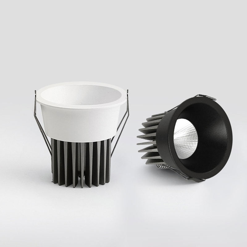 LED Round Recessed Dimmable Downlights 7W/9W/12W/15W COB LED Anti Glare Ceiling Spotlights AC90~260V Background Indoor Lighting