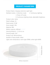 PIR Motion Sensor LED Night Light USB Rechargeable Dimmable Night Lamp for Bedroom Kitchen Cabinet Light Wireless Closet Light