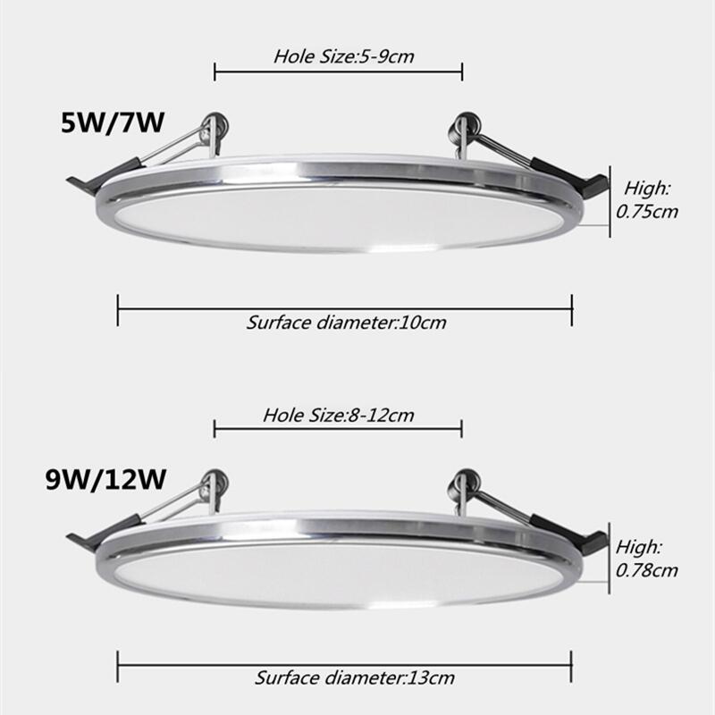 Ultra-thin downlight led recessed thin section 5W 7W 9W 12W 2021 new home decoration living room kitchen ceiling lamp spotlight
