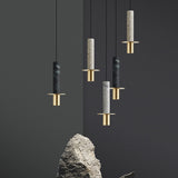 Modern Style Luxury Chandelier Personality Artistic Marble Living Room Lamp Special Cafe Bar Terrazzo Stairs Long LED Downlight