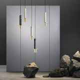 Modern Style Luxury Chandelier Personality Artistic Marble Living Room Lamp Special Cafe Bar Terrazzo Stairs Long LED Downlight