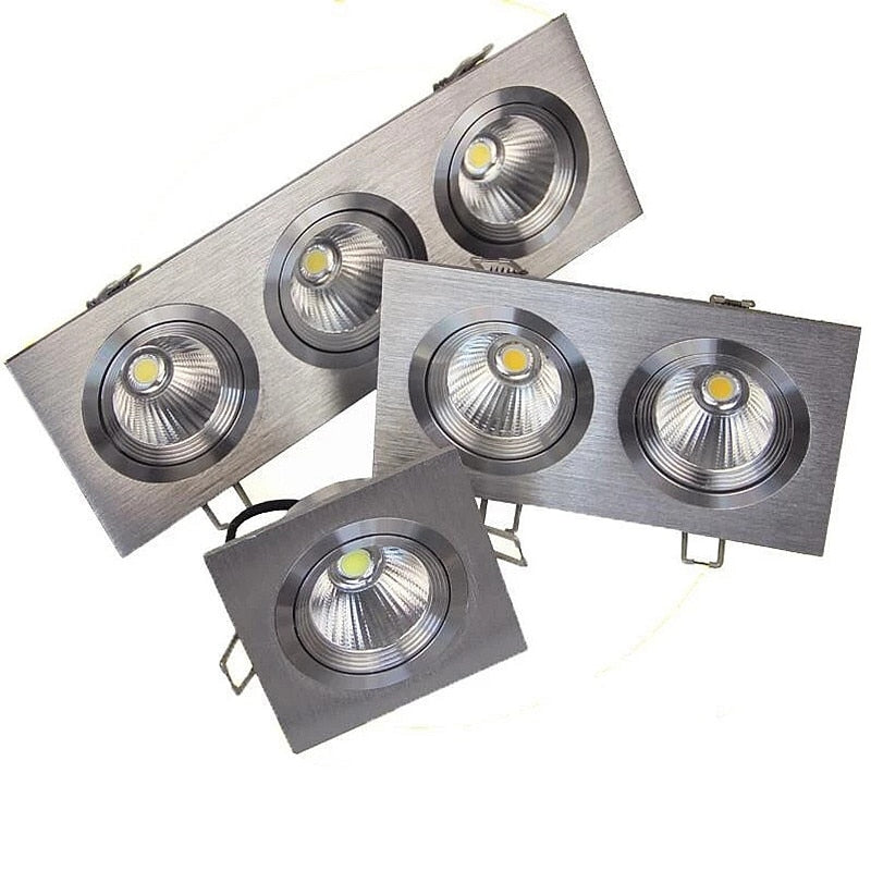 Super Bright LED Recessed Ceiling Lamp Square Downlight COB 7W 12W 24W 36W LED Spot light decoration led light AC 110V 220V