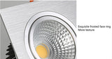Super Bright LED Recessed Ceiling Lamp Square Downlight COB 7W 12W 24W 36W LED Spot light decoration led light AC 110V 220V