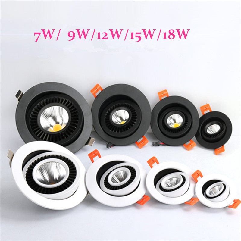Led downlight spot led Super Bright Recessed LED Dimmable Downlight COB 7W 9W 12W 15W 18W LED Spot light Ceiling Lamp