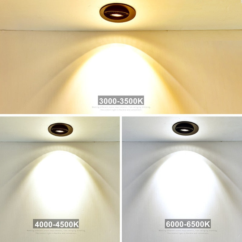 Led downlight spot led Super Bright Recessed LED Dimmable Downlight COB 7W 9W 12W 15W 18W LED Spot light Ceiling Lamp