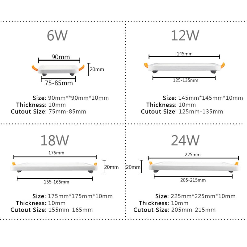 Narrow Frame Led Panel Light 6w 12w 18w 24w Round Square Ultra Thin Led downlight Cold White Warm White Indoor Lighting