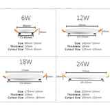 Narrow Frame Led Panel Light 6w 12w 18w 24w Round Square Ultra Thin Led downlight Cold White Warm White Indoor Lighting