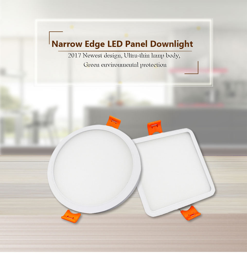 Narrow Frame Led Panel Light 6w 12w 18w 24w Round Square Ultra Thin Led downlight Cold White Warm White Indoor Lighting