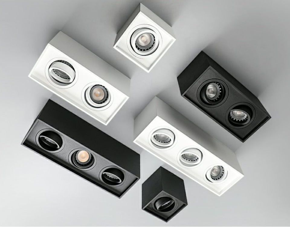 Surface Mounted Ceiling Downlight with 2X5W 2X7W 2X10W  GU10 Bulb Replaceable LED Spot Light AC85-265V Warm/Natural/Cold White