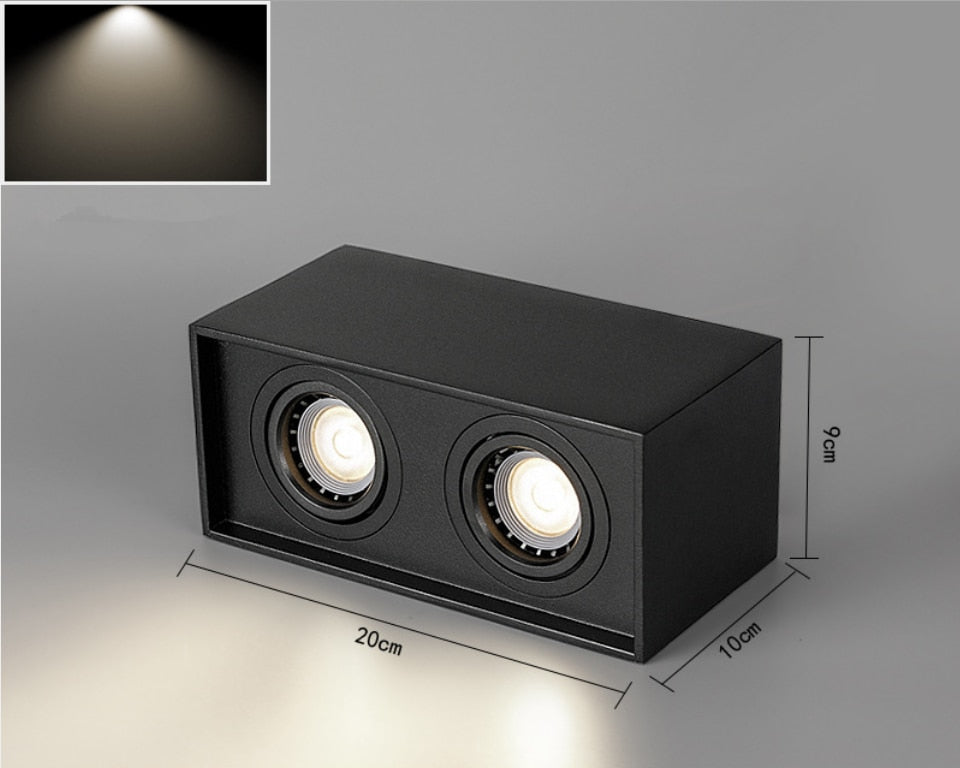 Surface Mounted Ceiling Downlight with 2X5W 2X7W 2X10W  GU10 Bulb Replaceable LED Spot Light AC85-265V Warm/Natural/Cold White