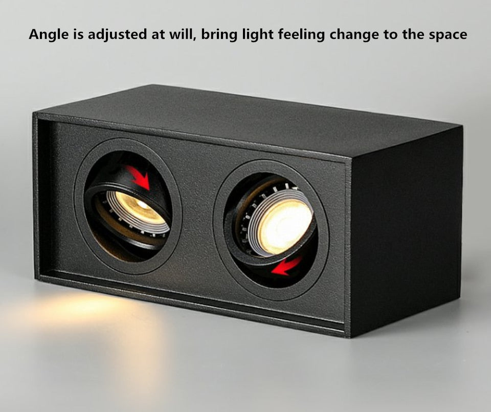 Surface Mounted Ceiling Downlight with 2X5W 2X7W 2X10W  GU10 Bulb Replaceable LED Spot Light AC85-265V Warm/Natural/Cold White