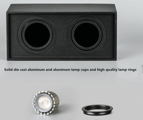 Surface Mounted Ceiling Downlight with 2X5W 2X7W 2X10W  GU10 Bulb Replaceable LED Spot Light AC85-265V Warm/Natural/Cold White