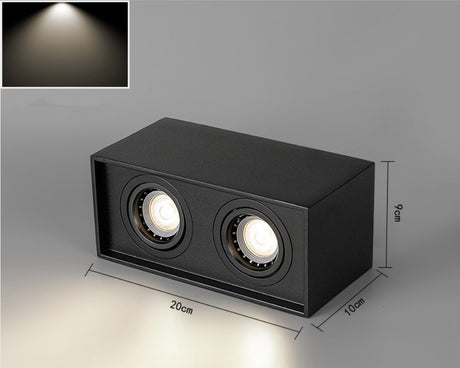 Surface Mounted Ceiling Downlight with 2X5W 2X7W 2X10W  GU10 Bulb Replaceable LED Spot Light AC85-265V Warm/Natural/Cold White