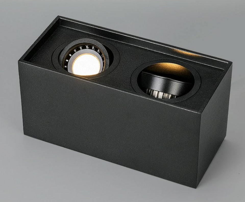 Surface Mounted Ceiling Downlight with 2X5W 2X7W 2X10W  GU10 Bulb Replaceable LED Spot Light AC85-265V Warm/Natural/Cold White